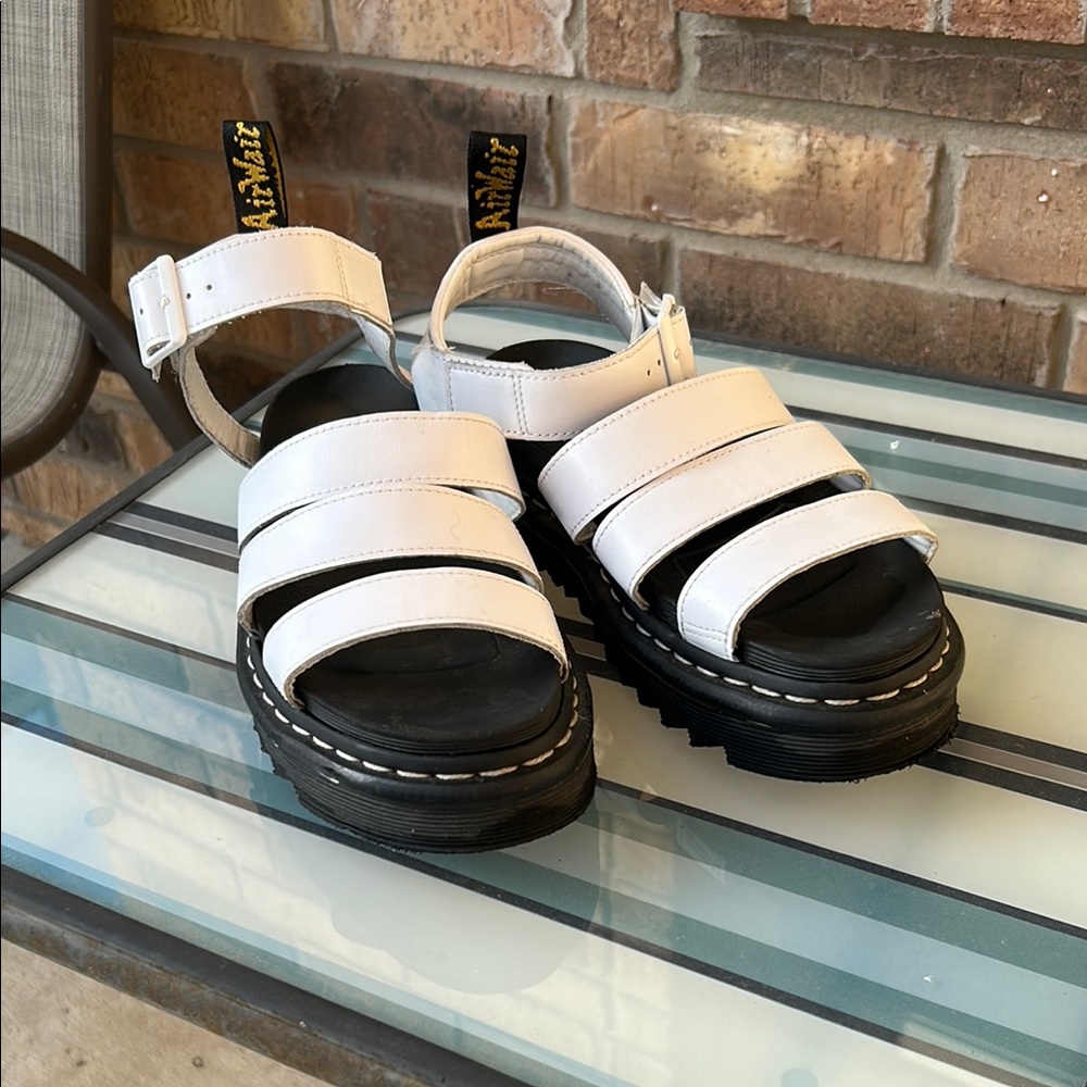 Dr. Martens White Sandals